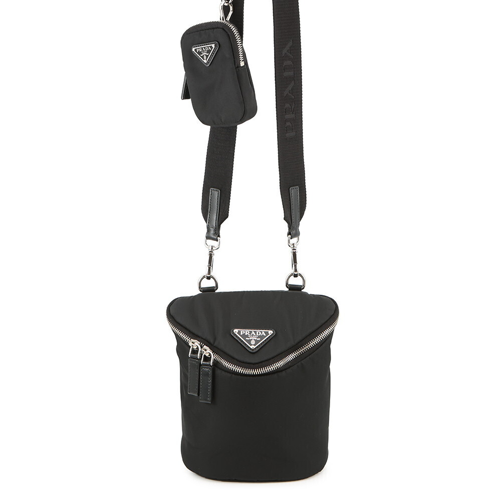 Prada Shoulder Bag Triangle Logo Black